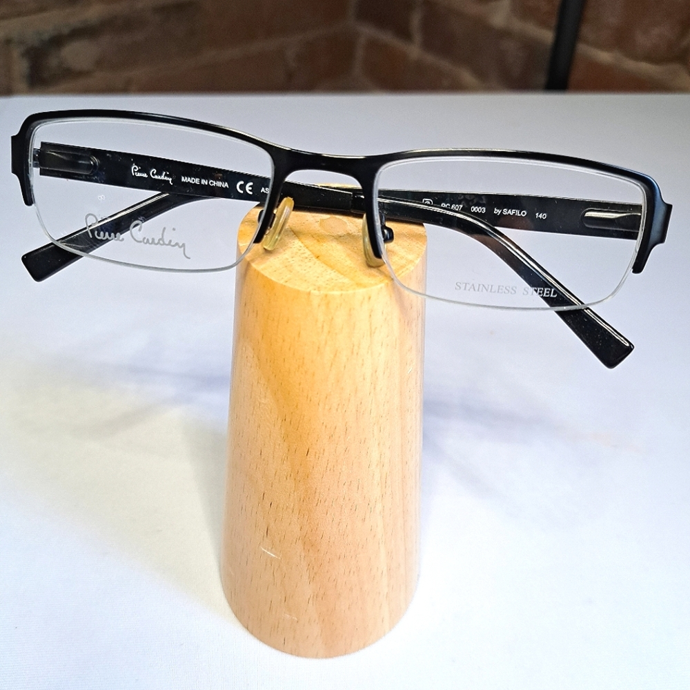 NEW Pierre Cardin Eyeglass Frame Rx'able black unisex glasses 53-19-140 half-rim